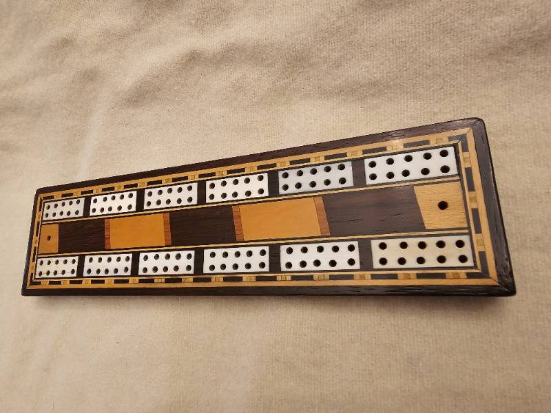 Late Edwardian Military Stamped Cribbage Board 